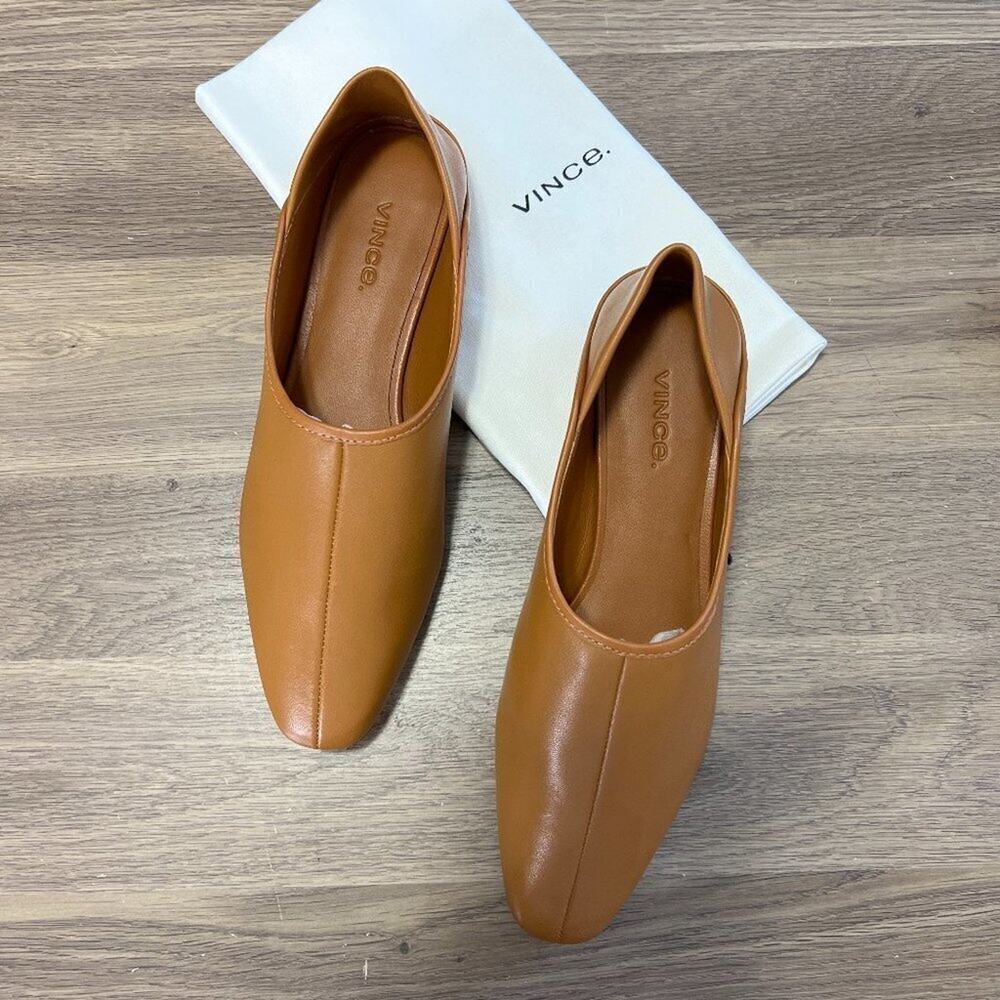 Vince  Branine Square Toe Slip On Leather Loafers 6.5